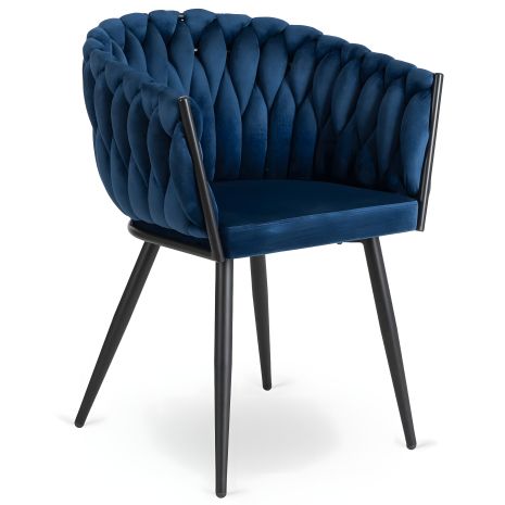 Крісло ELENA з синього велюру Крісло ELENA з синього велюру