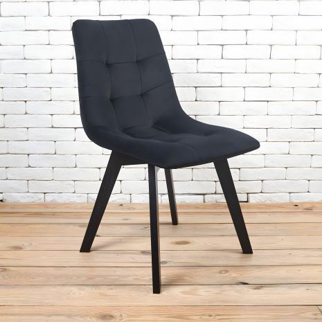 Чорний стілець Onto Даріо з чорними ніжками Чорний стілець Onto Даріо з чорними ніжками