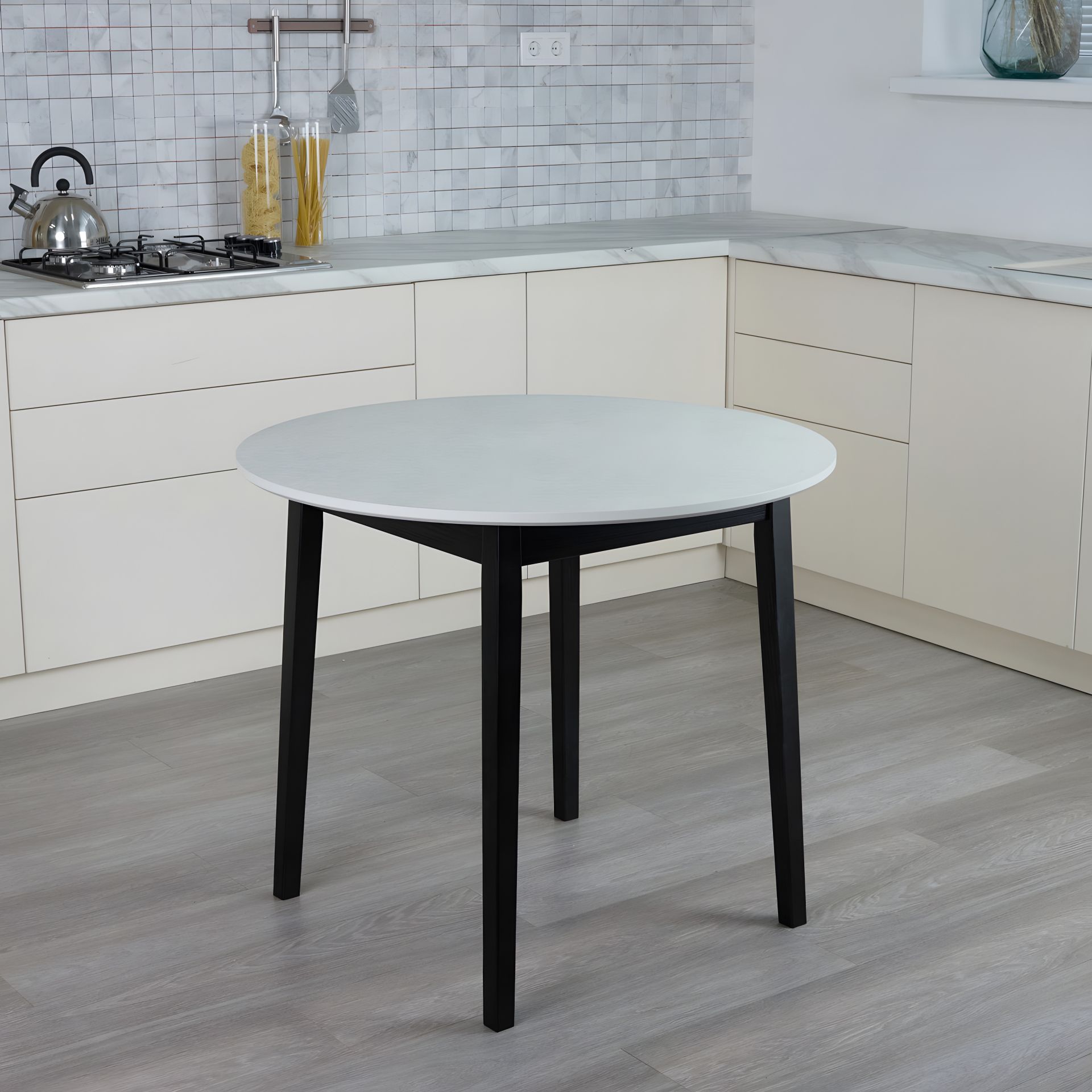 Кухонний обідній круглий стіл Onto Розаріо 90 Перлина Кухонний обідній круглий стіл Onto Розаріо 90 Перлина