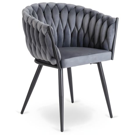Велюрове крісло ELENA сірого кольору Велюрове крісло ELENA сірого кольору