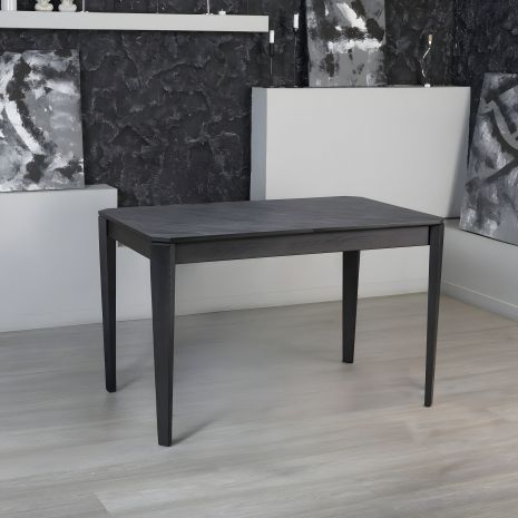 Кухонний обідній стіл Рікардо розкладний Onto, чорний з чорними ніжками, 120 см