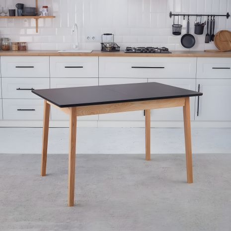 Розкладний обідній кухонний стіл Onto Леонардо 120 чорний Розкладний обідній кухонний стіл Onto Леонардо 120 чорний