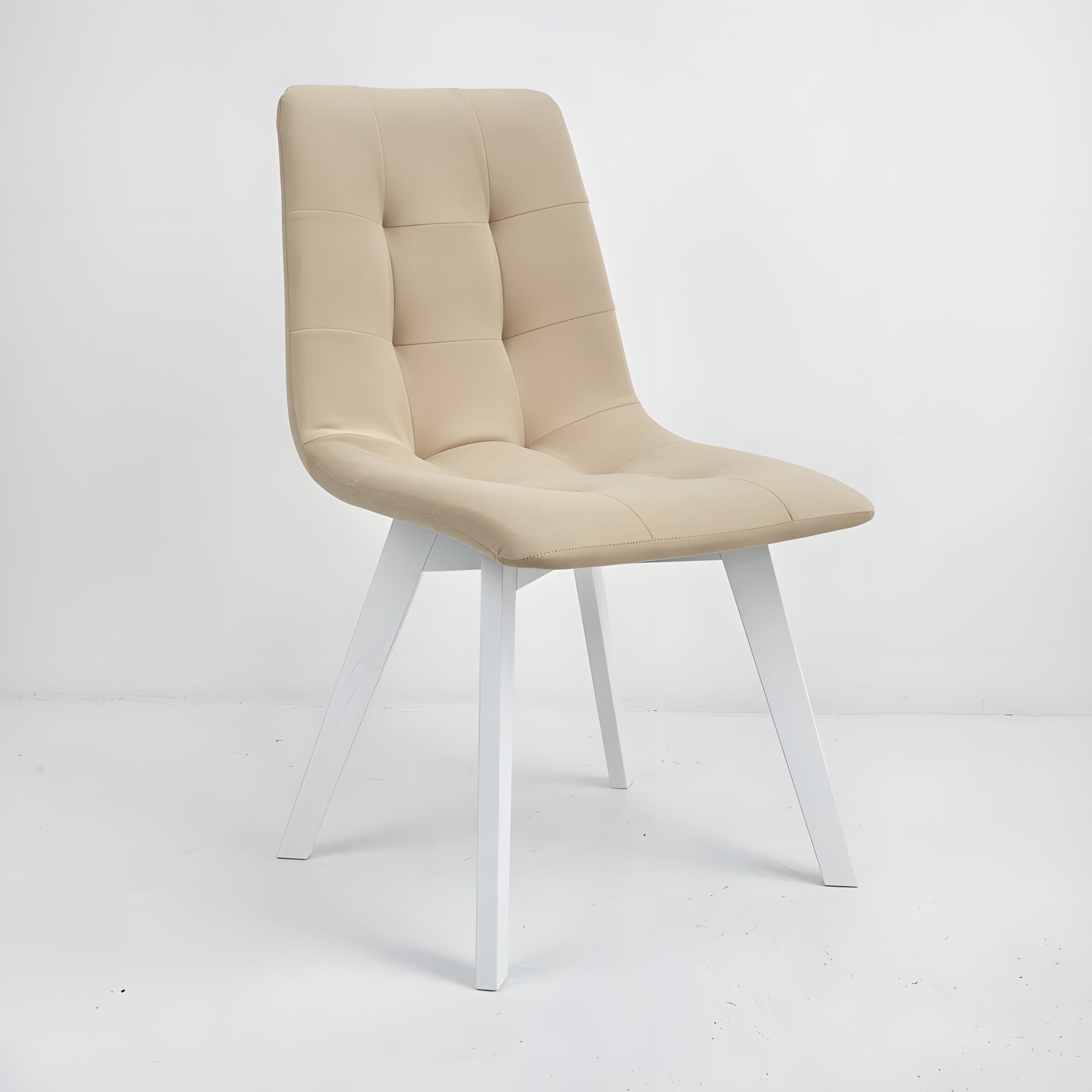Стілець Onto Даріо Бежевий з білими ніжками Стілець Onto Даріо Бежевий з білими ніжками