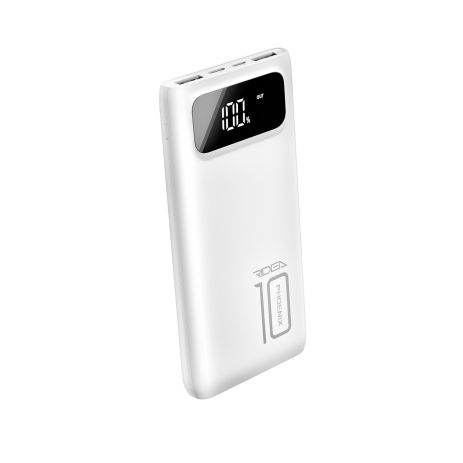 Повербанк Ridea RP-D10L Phoenix10, 10W, digital display, lamp, 10000mAh, Білий