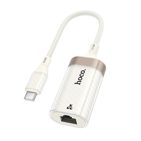 Адаптер перехідник Hoco UA41B, Type-C to RJ-45, 100 mbps, apricot Адаптер перехідник Hoco UA41B, Type-C to RJ-45, 100 mbps, apricot