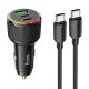 Автомобільний зарядний пристрій Hoco NZ17, USB, 2 Type-C, PD 75W, black, кабель Type-C to Type-C