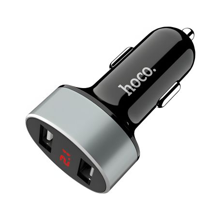 Чарежное устройство для автомобиля Hoco Z26 2 USB с дисплеем черное Чарежное устройство для автомобиля Hoco Z26 2 USB с дисплеем черное