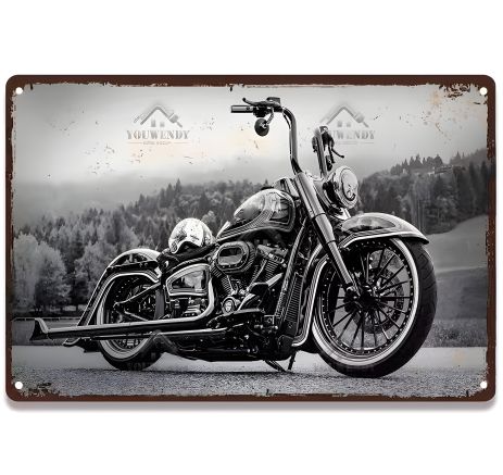 Декоративна табличка для гаражу або офісу з мотоциклом 1