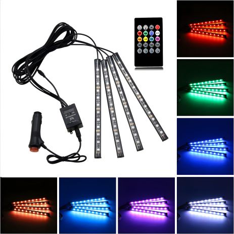 RGB світлодіодна стрічка з пультом, для підсвічування салону автомобіля RGB світлодіодна стрічка з пультом, для підсвічування салону автомобіля