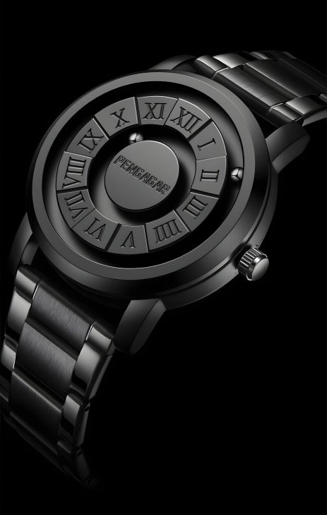 Наручний магнітний годинник Pengagar чорний металевий Наручний магнітний годинник Pengagar чорний металевий