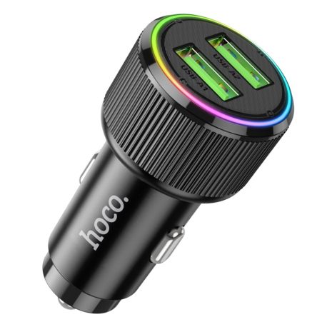 Автомобільний зарядний пристрій Hoco NZ14, 2 USB, PD 36W, black Автомобільний зарядний пристрій Hoco NZ14, 2 USB, PD 36W, black