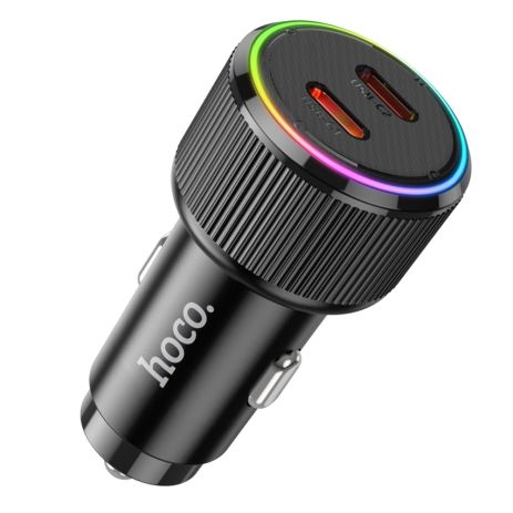 Автомобильное зарядное устройство Hoco NZ14B 2 Type-C PD 50W black
