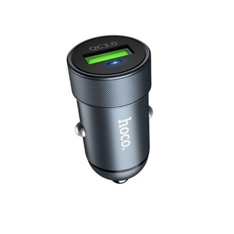 Автомобильное зарядное устройство Hoco Z32 1USB QC3.0 18W серое