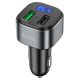 Автомобильное зарядное устройство Hoco E67 2 USB QC c FM-модулятором серебристо-черное