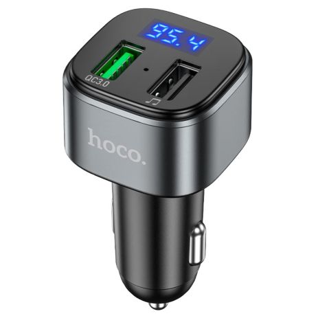 Автомобильное зарядное устройство Hoco E67 2 USB QC c FM-модулятором серебристо-черное