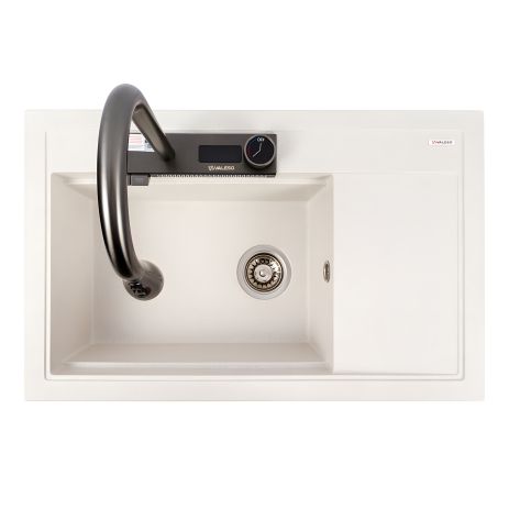 VALESO ATRUM 7950 гранітна мийка матова Біла в крапку