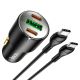 Авто Зарядное Устройство Hoco NZ6 PD45W 2xType-C, 1xType-A + Cable Type-C to Type-C Чёрный