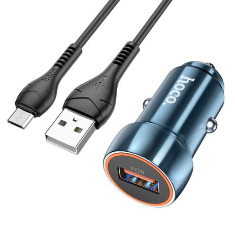 Авто Зарядное Устройство Hoco Z46 QC3.0 18W Micro Сапфирово-синий