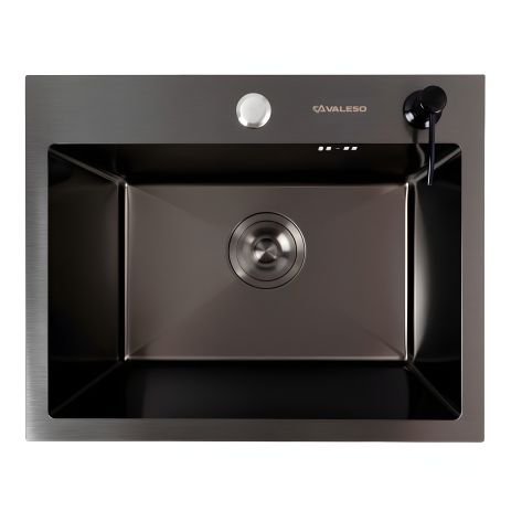Черная кухонная мойка 50*40 PVD, Valeso Handmade (3,0/0,8)