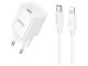 Сетевое Зарядное Устройство Hoco C146A 1USB-C PD/QC 20W+Type-C to Lightning Белый