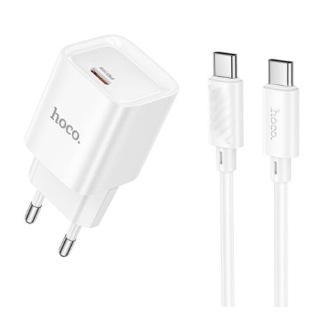 Сетевое Зарядное Устройство Hoco C146A 1USB-C PD/QC 20W+Type-C to Type-C Белый