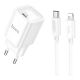 Устройство Зарядное Сетевое Hoco 1USB-C C148A PD/QC 30W+Lightning to Type-C Белый