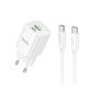 Сетевое Зарядное Устройство Hoco C149A 1USB/1USB-C PD/QC 30W+Type-C to Type-C Белый