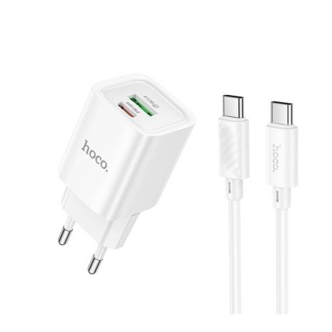 Сетевое Зарядное Устройство Hoco C149A 1USB/1USB-C PD/QC 30W+Type-C to Type-C Белый Сетевое Зарядное Устройство Hoco C149A 1USB/1USB-C PD/QC 30W+Type-C to Type-C Белый