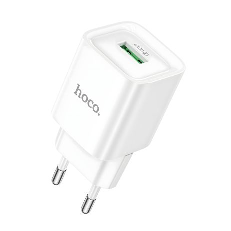 Hoco C145A зарядний пристрій 1USB, QC 18W, Білий Hoco C145A зарядний пристрій 1USB, QC 18W, Білий