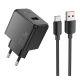Сетевое Зарядное Устройство Hoco CS17A 1USB Multi-Protocol 22.5W+USB to Type-C Черный