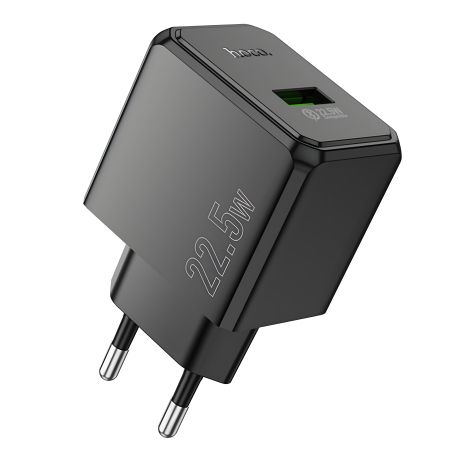 Мережевий зарядний пристрій Hoco CS17A, 1USB, Multi-Protocol, 22.5W, чорний