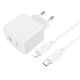 Сетевое Зарядное Устройство Hoco CS13A 1USB-C PD/QC 20W+Type-C to Lightning Белый