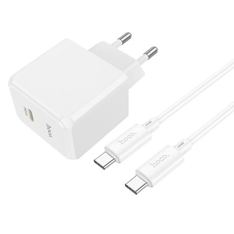 Сетевое Зарядное Устройство Hoco CS13A 1USB-C PD/QC 20W+Type-C to Type-C Белый