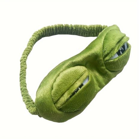 Маска для сна креативная 3D SAD FROG Green