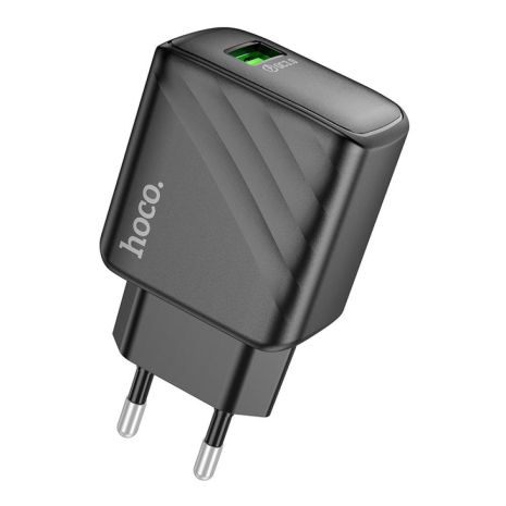 Мережевий зарядний пристрій Hoco CS21A, 1USB, QC 18W, Чорний Мережевий зарядний пристрій Hoco CS21A, 1USB, QC 18W, Чорний