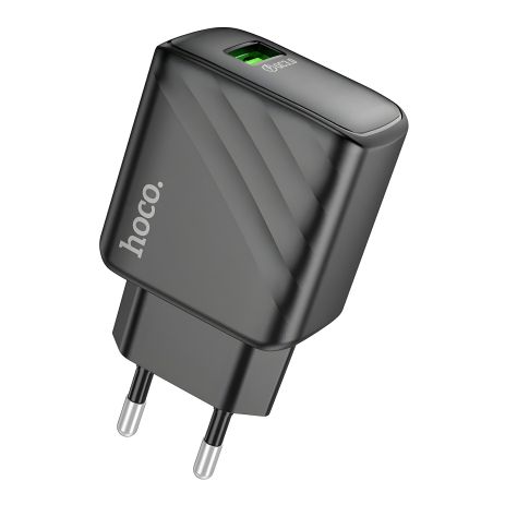 Зарядний мережевий пристрій Hoco CS21A, 1USB, QC 18W, Чорний