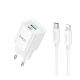 Сетевое Зарядное Устройство Hoco C147A 1USB-C/1USB PD/QC 20W+Type-C to Lightning Белый