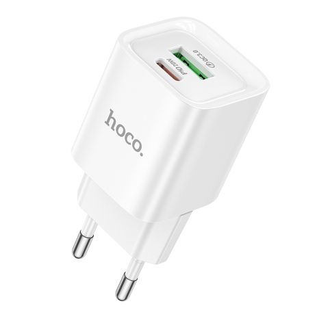 Сетевое Зарядное Устройство Hoco C147A 1USB-C/1USB PD/QC 20W Белый