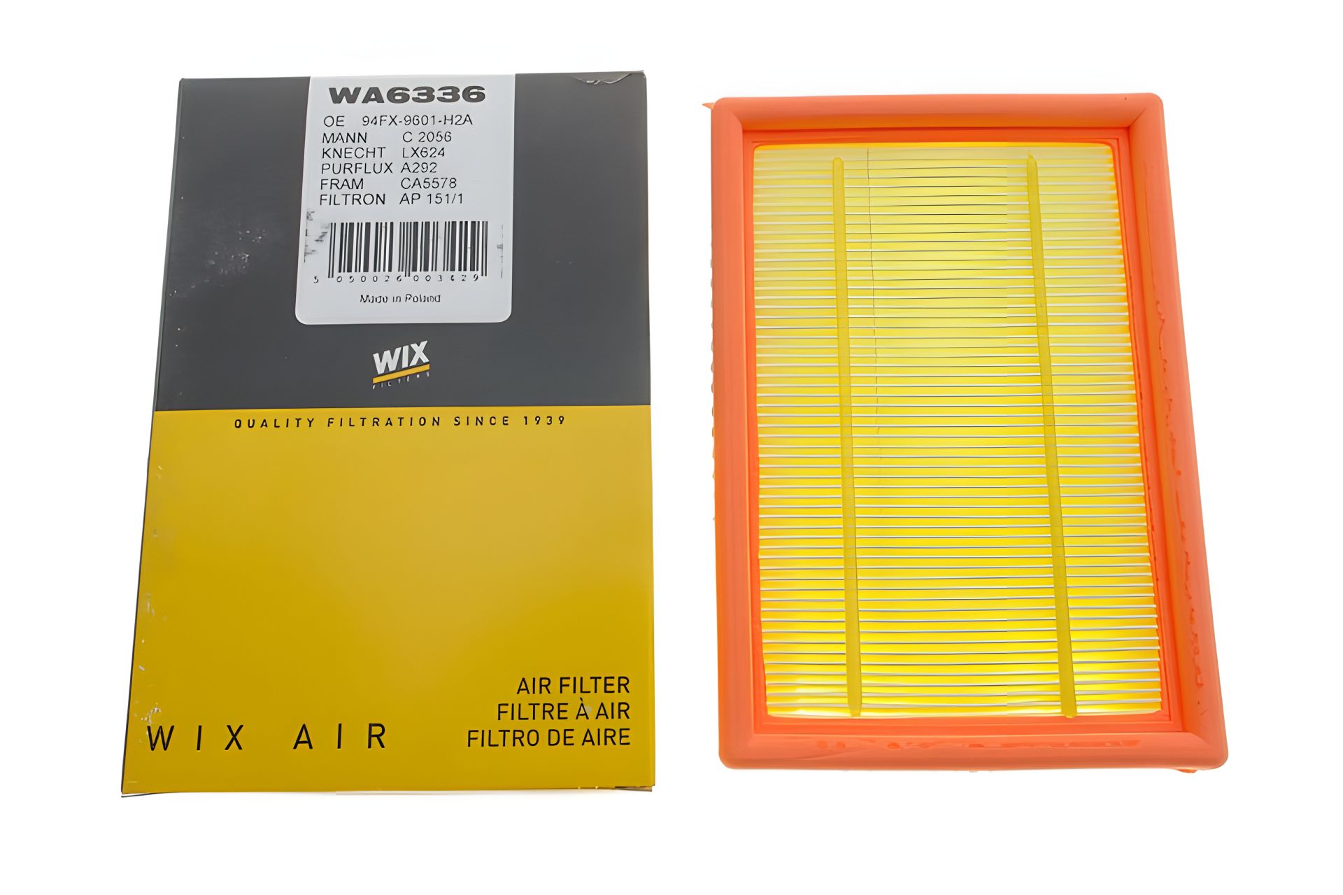 Повітряний фільтр FORD FIESTA, WIX FILTERS (WA6336) Повітряний фільтр FORD FIESTA, WIX FILTERS (WA6336)