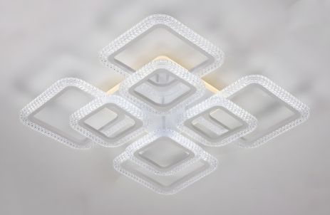 Потолочная светодиодная люстра K38839-4+4+1, LED 220W, с пультом, Белая