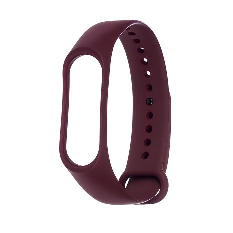 Силіконовий ремінець бордовий для Xiaomi Mi Band 3, 4, № 06 Силіконовий ремінець бордовий для Xiaomi Mi Band 3, 4, № 06