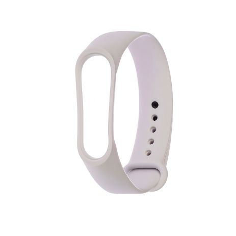 Ремешок силиконовый для Xiaomi Mi Band 3/ 4 № 02 белый