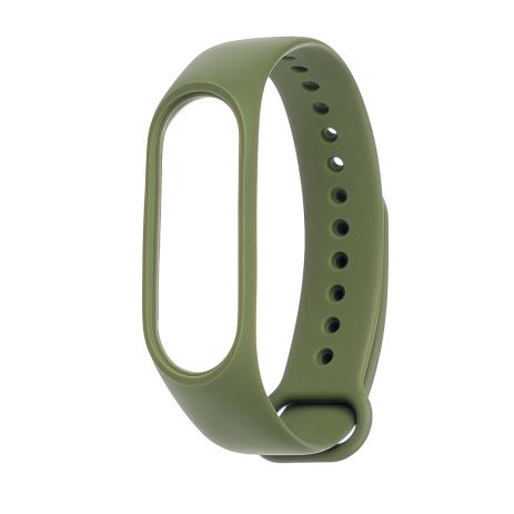 Ремешок силиконовый для Xiaomi Mi Band 3/ 4 № 17 тёмно-зелёный