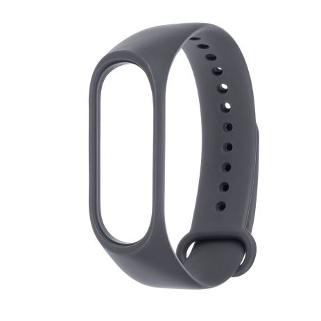 Ремешок силиконовый для Xiaomi Mi Band 3/ 4 № 18 тёмно-серый