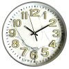 Фосфорные настенные часы Бесшумные (30 см) Светящиеся Ph-06-B серебристые