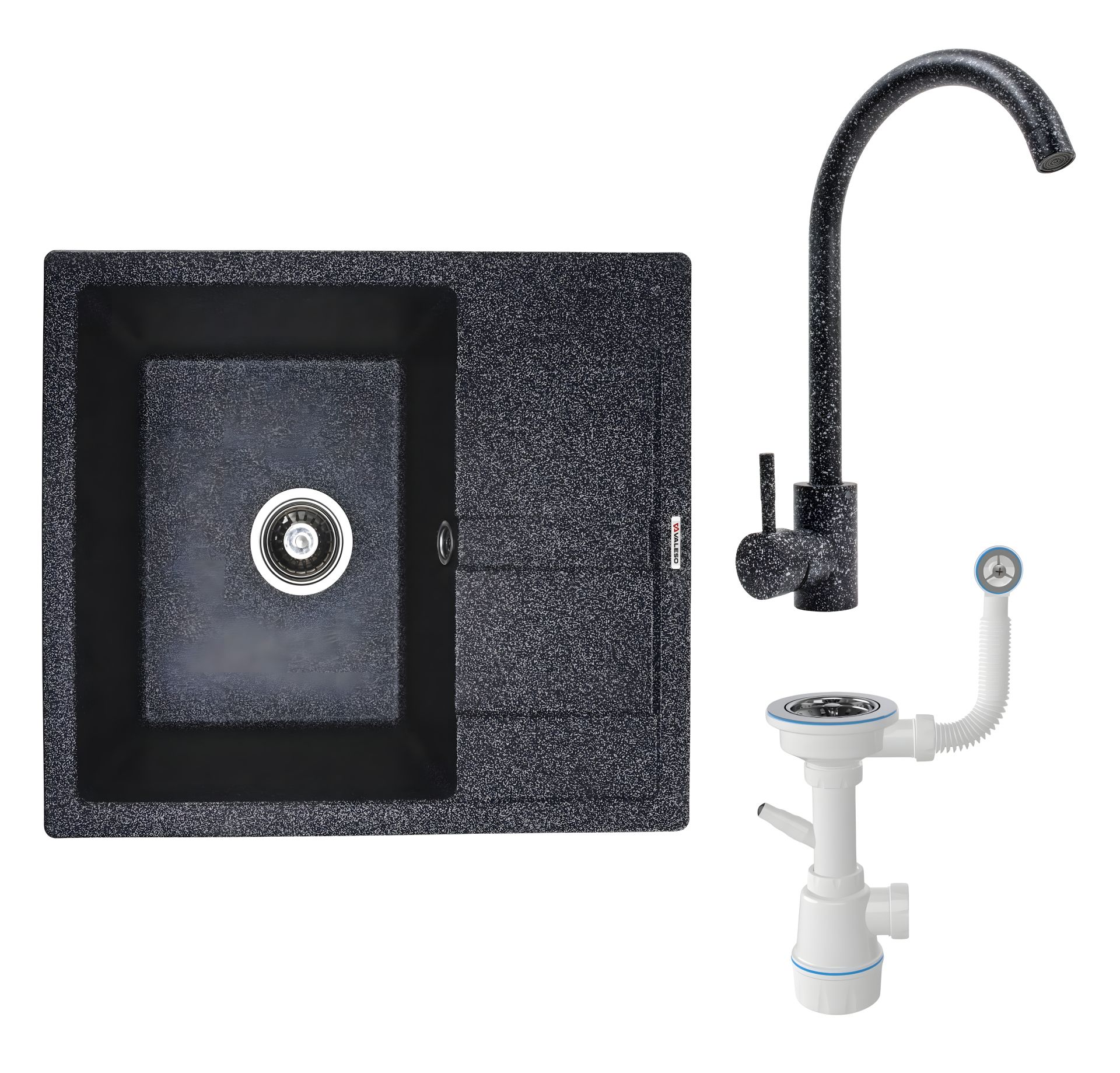 Комплект: мойка ARIA 5851 графит + смеситель 56 B NESP графит + сифон 1041 Комплект: мойка ARIA 5851 графит + смеситель 56 B NESP графит + сифон 1041