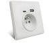 USB Type-C внутренняя розетка 250В/16А белая
