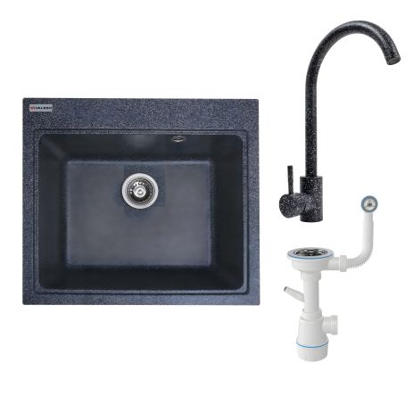 Набор: Графитовая мойка VESTA 5852 + Смеситель 56 B NESP + Сифон 1041 Набор: Графитовая мойка VESTA 5852 + Смеситель 56 B NESP + Сифон 1041