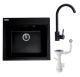 Комплект кухни VALESO: Мойка VESTA 5852 черная, Смеситель BG76, Сифон 1041