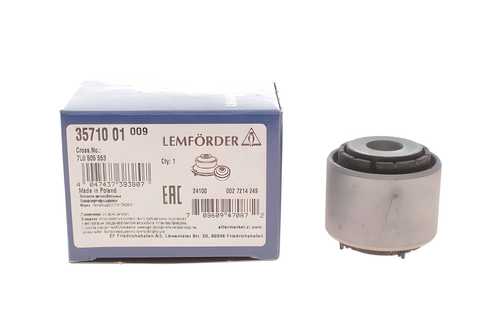 Сайлентблок рычага AUDI Q7, VW Touareg, LEMFORDER (3571001) Сайлентблок рычага AUDI Q7, VW Touareg, LEMFORDER (3571001)